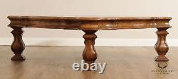 Rustic European Baroque Style Large Rustic Wood Square Coffee Table