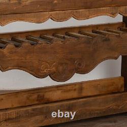 Rustic French Carpenter's Workbench Console Table with Wine Rack, circa 1890