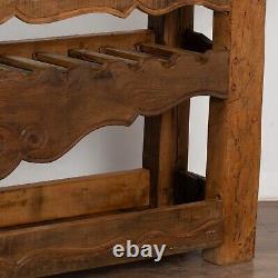 Rustic French Carpenter's Workbench Console Table with Wine Rack, circa 1890