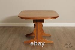 S. Bent and Brothers Farmhouse Oak Expandable Trestle Dining Table