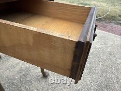 STATTON Trutype Americana Drop Leaf Oxford Queen Anne End Side Table Drawer 1971