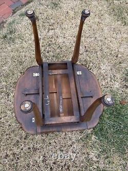 STATTON Trutype Americana Drop Leaf Oxford Queen Anne End Side Table Drawer 1971