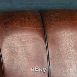SUPERB LATE 20thC SCALLOP BACK TWO SEATER SOFA IN SHEEPSKIN LEATHER SOFA