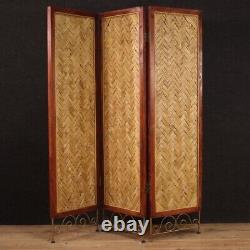 Screen 80s wood vintage furniture divider 3 doors 80s 20th century modern art