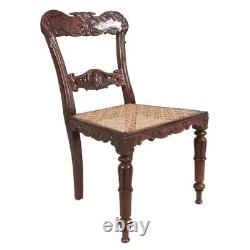 Set 6 Antique Anglo Indian Late Regency Rosewood Caned Dining Chairs c. 1860