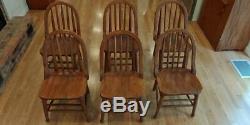 Set Of Six Antique Oak Chairs Federal Penal System Late 19th/Early 20th Century