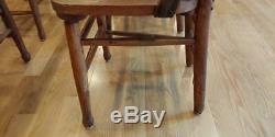 Set Of Six Antique Oak Chairs Federal Penal System Late 19th/Early 20th Century