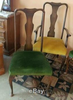 Set of 4 Dining Room Chairs Dark Stain From England Late 1890's English