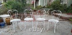 Set of 4x, Antique French Garden Chairs Wrought-Iron ORIGINAL Late 19th Century