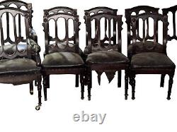 Set of 9 Late Federal Mahogany Dining Chairs and Settee