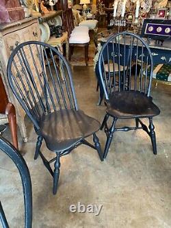 Set of Five Late 18th century American Painted Windsor chairs
