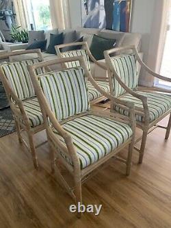 Set of Six McGuire Target Arm Chairs And Bar Stools, Circa Late 20th Century