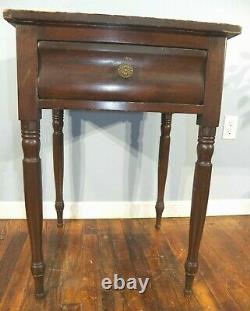 Single Drawer Bedside Nightstand Antique lamp table Late Sheraton Empire period