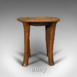 Small Antique Tribal Side Table, Australian, Lamp, Stool, Late Victorian, C. 1900