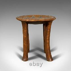 Small Antique Tribal Side Table, Australian, Lamp, Stool, Late Victorian, C. 1900