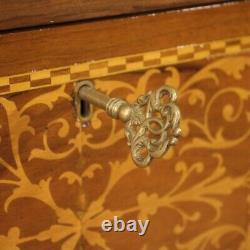 Small dresser in inlaid wood antique style furniture chest of drawers 2 drawers