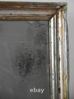 Small late 19th Century rectangular mirror with silver-leaf frame