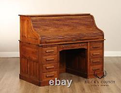 Standard Furniture Co. Antique Victorian Oak Roll Top Desk