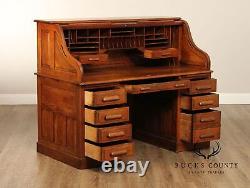 Standard Furniture Co. Antique Victorian Oak Roll Top Desk