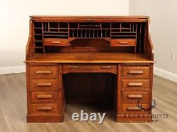 Standard Furniture Co. Antique Victorian Oak Roll Top Desk