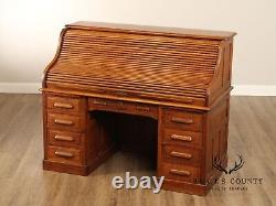 Standard Furniture Co. Antique Victorian Oak Roll Top Desk