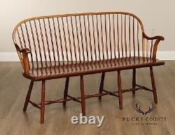 Stickley Early American Style Cherry Spindle Back Windsor Settee