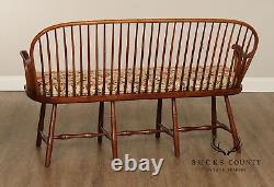 Stickley Early American Style Cherry Spindle Back Windsor Settee