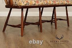 Stickley Early American Style Cherry Spindle Back Windsor Settee