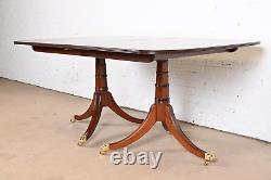 Stickley Georgian Mahogany Double Pedestal Extension Dining Table, Refinished