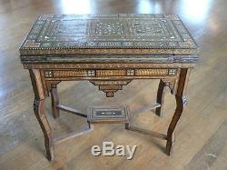 Stunning Hand Inlaid Game Table! Late 19th Century