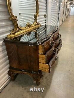 Stunning Late 1800's Louis XV Style Commode And Gilt Framed Mirror