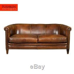 Superb Late 20th Century Dutch Two Seater Tan Leather Sofa