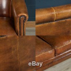 Superb Late 20th Century Dutch Two Seater Tan Leather Sofa