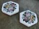 Superb Pair Of Late Victorian Walnut Hexagonal Footstools / Needlepoint Cover
