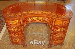 Superb Victorian Late 19th Century Inlaid Desk Attributed to RJ Horner