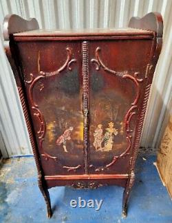 TOILET CABINET FRENCH HAND PAINTED CIRCA LATE 1800s ANTIQUE