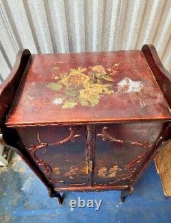 TOILET CABINET FRENCH HAND PAINTED CIRCA LATE 1800s ANTIQUE