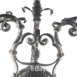 Tall 40.5 Art Nouveau Late 19th Century Wrought Iron Ornate Plant Stand