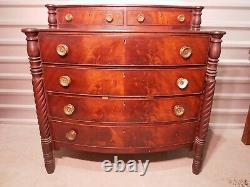 Tall Antique bow front (curved) dresser/chest of drawerslate 17th century style