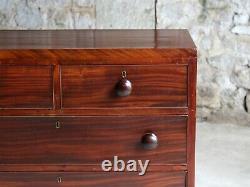 Tall Mahogany Chest of Drawers, English Late 19th Century