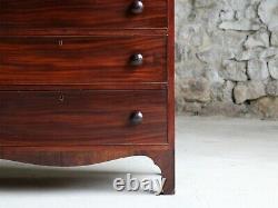 Tall Mahogany Chest of Drawers, English Late 19th Century