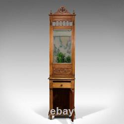 Tall Vintage Hall Stand, English, Walnut, Edwardian Revival, Mirror, Late 20th
