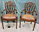 Theodore Alexander Hepplewhite Mahogany Dining Arm Chairs Late 20th Century A