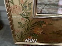 VTG La Barge Mid-Century Modern Hand Painted Wall Chinoiserie Mirror, 28 x 42