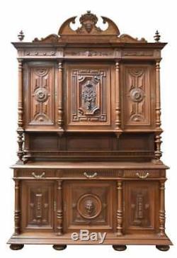 Very Large Stately French Henri II Style Walnut Sideboard, Late 19th Century