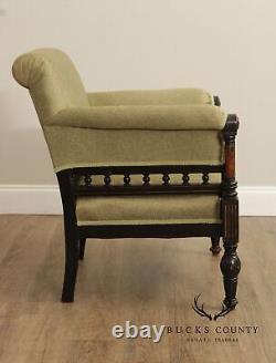 Victorian Eastlake Pair of Upholstered Armchairs