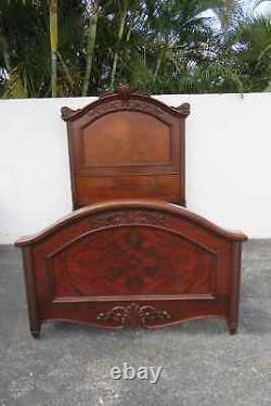 Victorian Late 1800s Carved Extra Tall Solid Walnut Full Size 2988