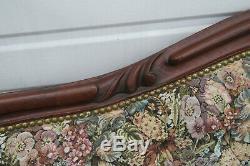 Victorian Late 1800s Hand Carved Solid Walnut Loveseat Settee 1300