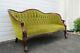 Victorian Late 1800s Mahogany Hand Carved Loveseat Settee Sofa Couch 1048