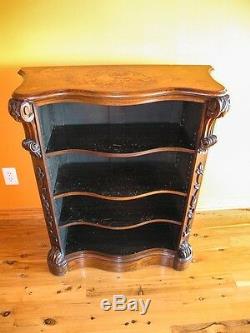 Victorian Marquetry Book Shelf circa mid to late 1800's